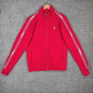 Scuderia Ferrari Mens Red Full Zip Track Jacket Sleeves Size Large